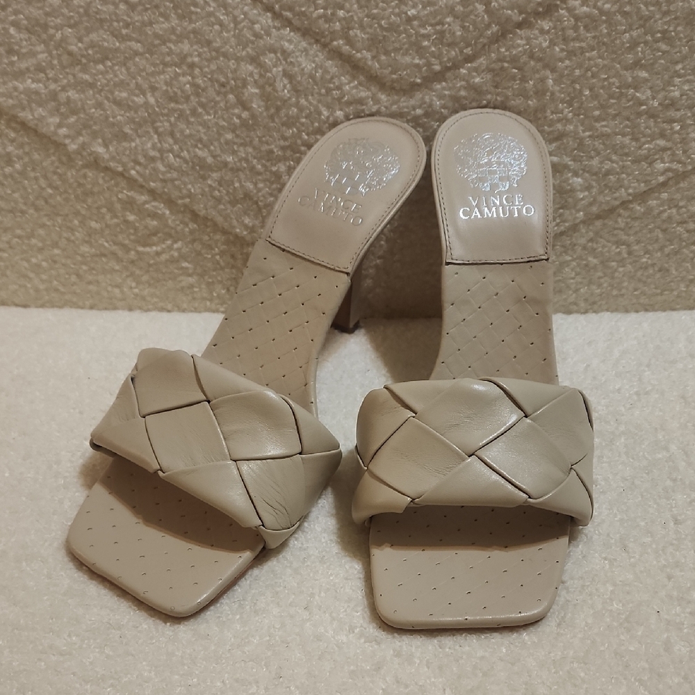 Vince Camuto Cream Woven Heels